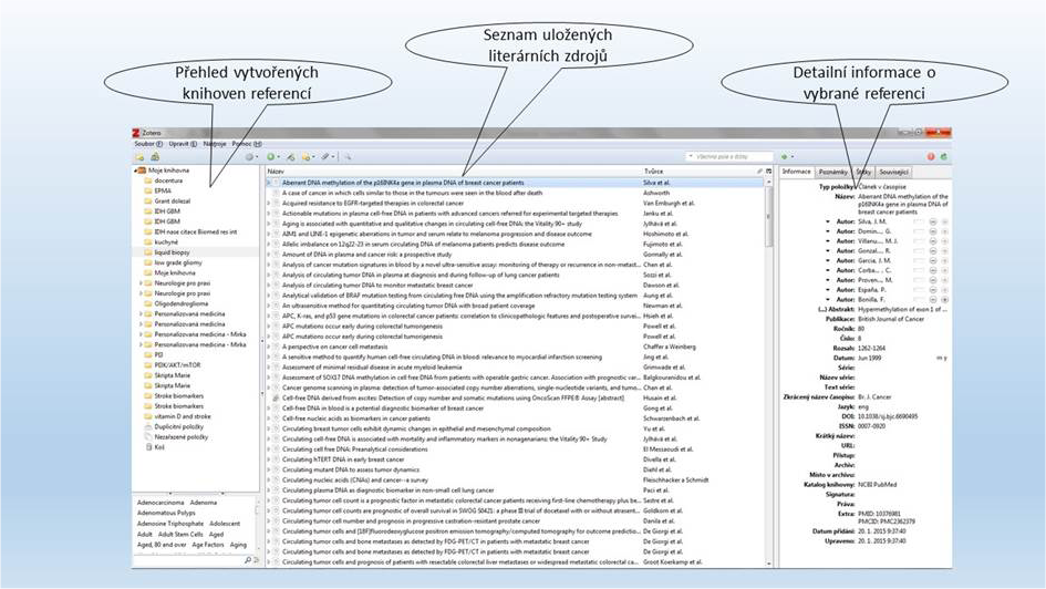 Ukázka pracovního prostředí počítačového programu pro správu referencí Zotero (www.zotero.org)
C:\Users\NERV NB1\Desktop\OPVK kuchyne\celek\obrazky\zotero 1.jpg